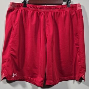 Under Armour Athletic Shorts Men's Size 2XL Red No Pockets Drawstring Gym‎